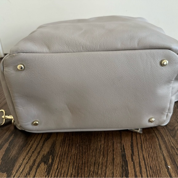 Mina Baie Stevie Midi Women\'s Leather Backpack Light Gray main image 4